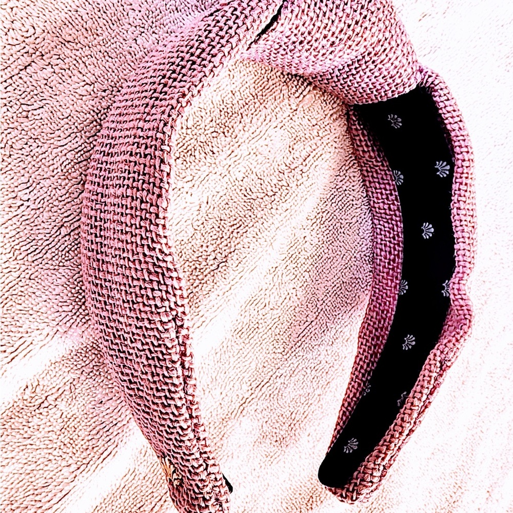 Lele Sadoughi Purple Burlap Knotted Headband - Picture 2 of 2